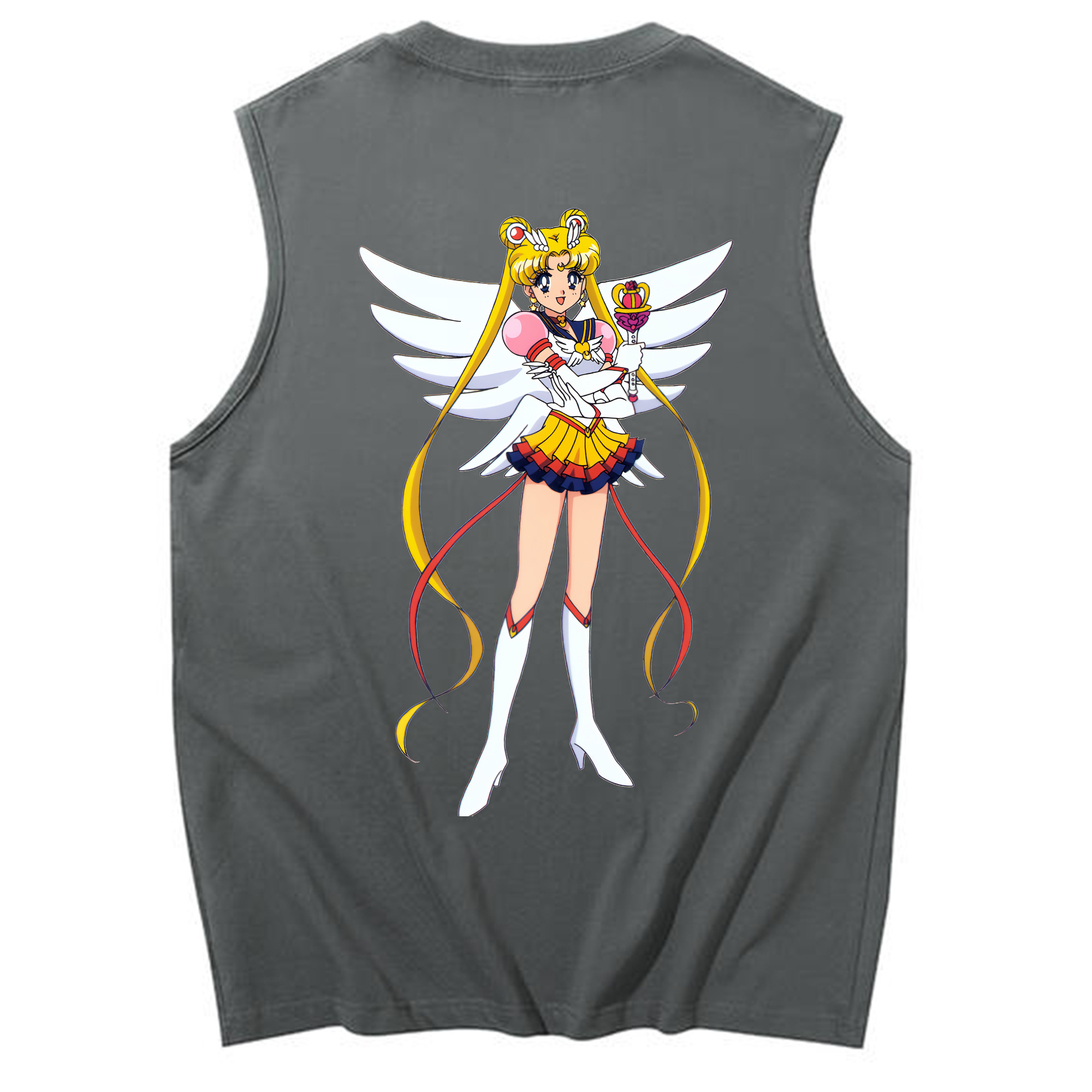 （画像用） 美少女戦士セーラームーン 月野 うさぎ つきの うさぎ Sailor Moon Tsukino Usagi コットン100％タンクトップ（背面プリント）